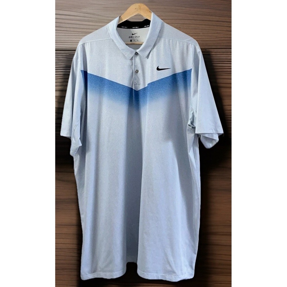 Mens Nike Dri‎ Fit Chevron Print Golf Polo AR4278 466 Sz 2XL Vented Collar ⛳️